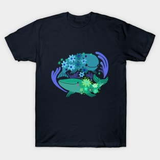 Whales and flowers T-Shirt